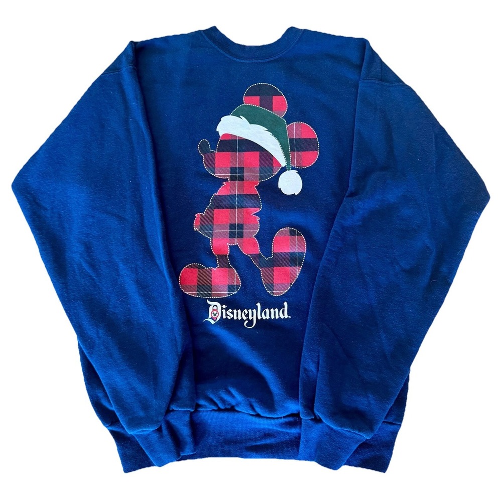 Disneyland Resort Mickey Mouse Holiday Sweatshirt Buffalo Plaid Adult Small